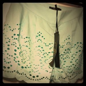 NWT C. Luce/ModCloth Mint Green Lace Shorts